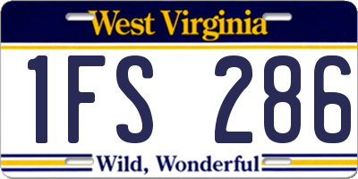 WV license plate 1FS286