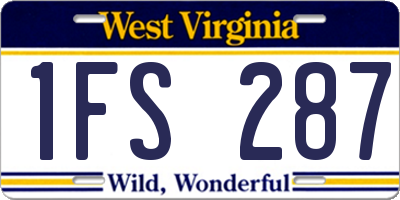 WV license plate 1FS287