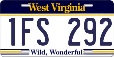 WV license plate 1FS292