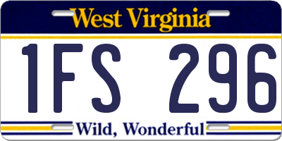 WV license plate 1FS296