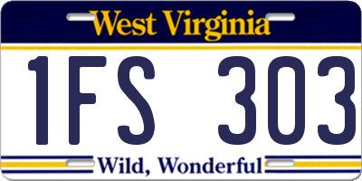 WV license plate 1FS303