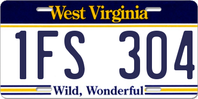 WV license plate 1FS304