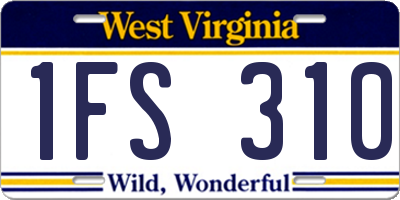 WV license plate 1FS310