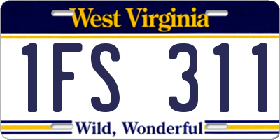 WV license plate 1FS311