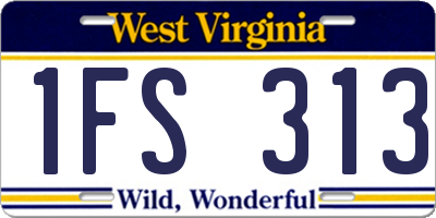 WV license plate 1FS313