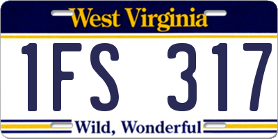 WV license plate 1FS317