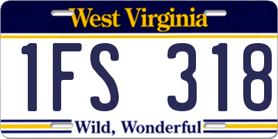 WV license plate 1FS318