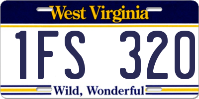 WV license plate 1FS320