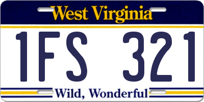 WV license plate 1FS321