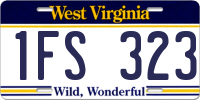 WV license plate 1FS323