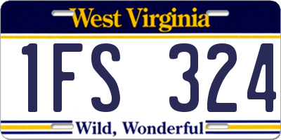 WV license plate 1FS324