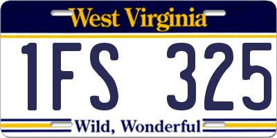 WV license plate 1FS325