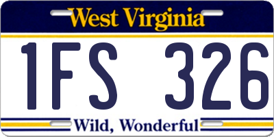 WV license plate 1FS326