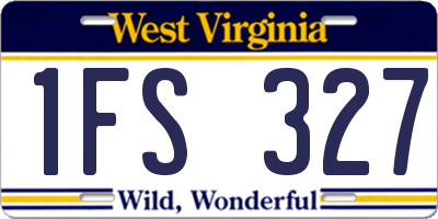 WV license plate 1FS327