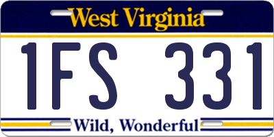 WV license plate 1FS331