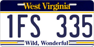 WV license plate 1FS335