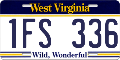 WV license plate 1FS336