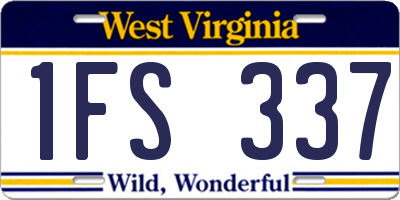 WV license plate 1FS337
