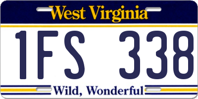 WV license plate 1FS338