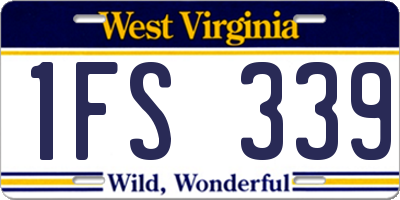WV license plate 1FS339