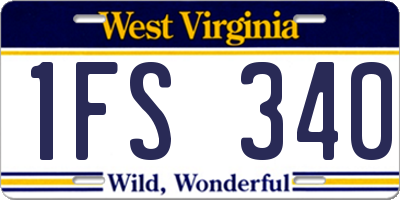 WV license plate 1FS340