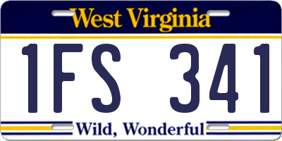 WV license plate 1FS341