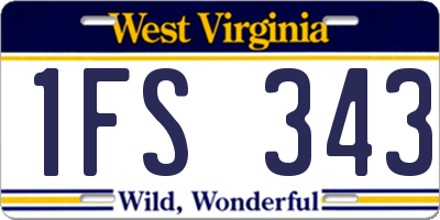 WV license plate 1FS343