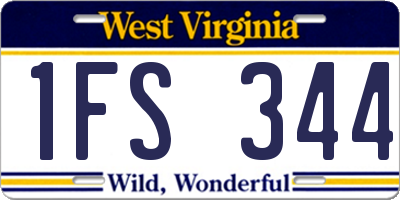 WV license plate 1FS344