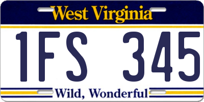 WV license plate 1FS345