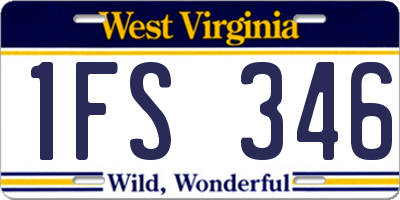 WV license plate 1FS346