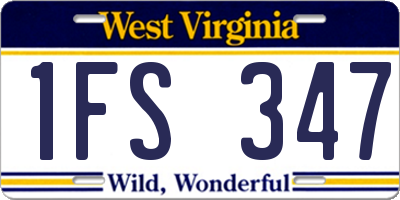 WV license plate 1FS347