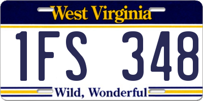 WV license plate 1FS348