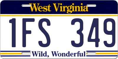 WV license plate 1FS349
