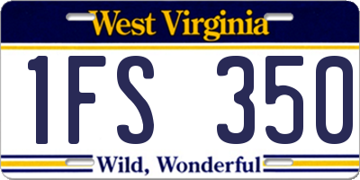 WV license plate 1FS350