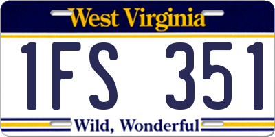 WV license plate 1FS351