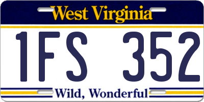 WV license plate 1FS352