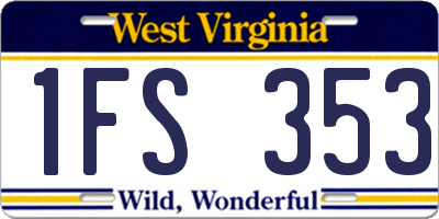 WV license plate 1FS353