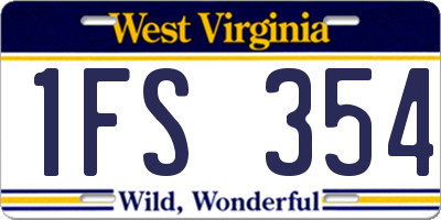 WV license plate 1FS354