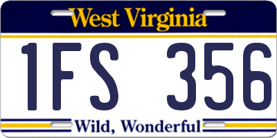 WV license plate 1FS356