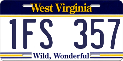 WV license plate 1FS357