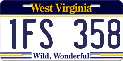 WV license plate 1FS358
