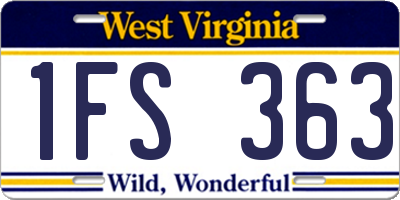 WV license plate 1FS363