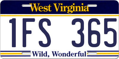 WV license plate 1FS365
