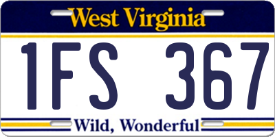WV license plate 1FS367