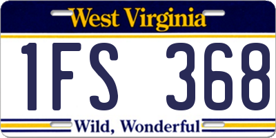 WV license plate 1FS368