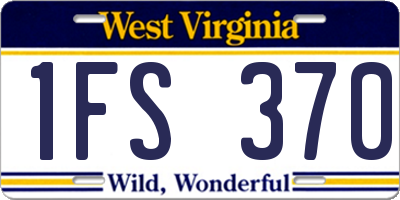 WV license plate 1FS370