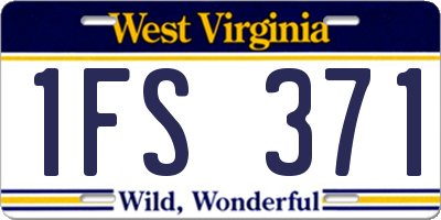 WV license plate 1FS371