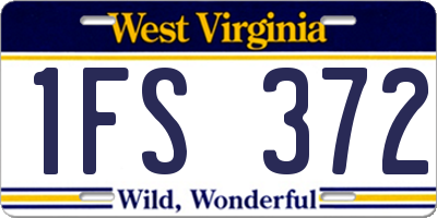 WV license plate 1FS372