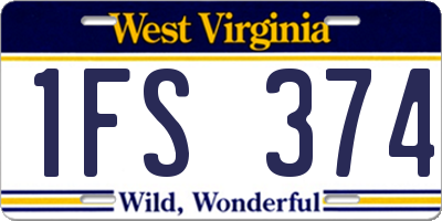 WV license plate 1FS374