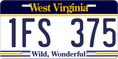 WV license plate 1FS375